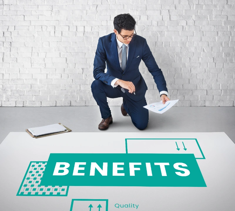 Concepto visual de beneficios y salario, representando la calidad de los resultados de una empresa